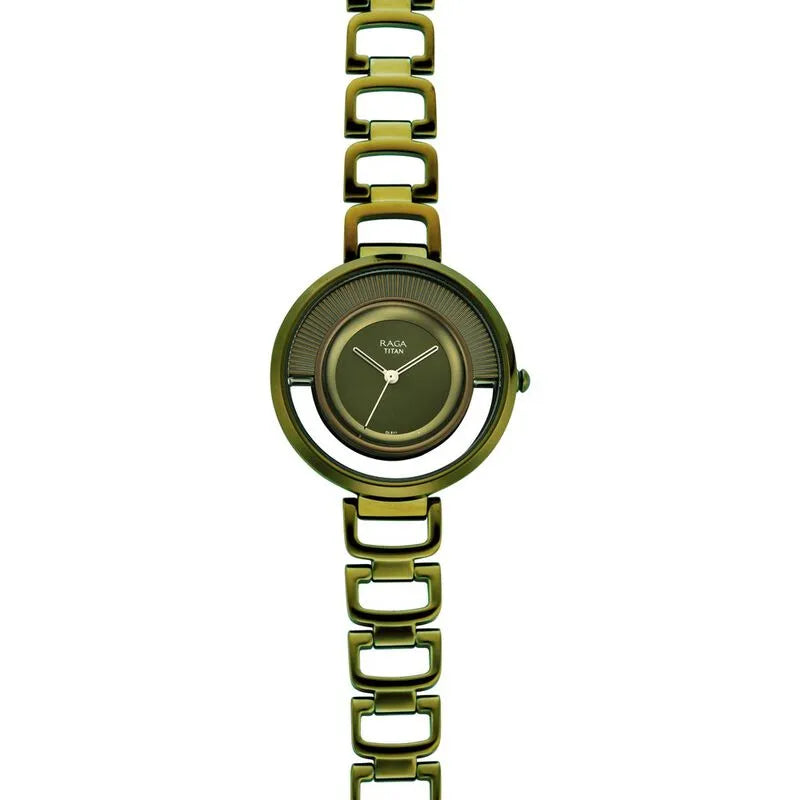Titan Raga Moments Of Joy nu95140qm01 Green Dial Women&