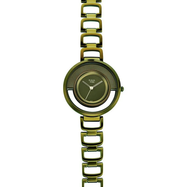 Titan Raga Moments Of Joy nu95140qm01 Green Dial Women&
