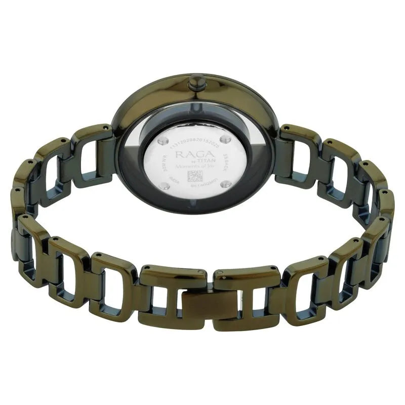 Titan Raga Moments Of Joy nu95140qm01 Green Dial Women&