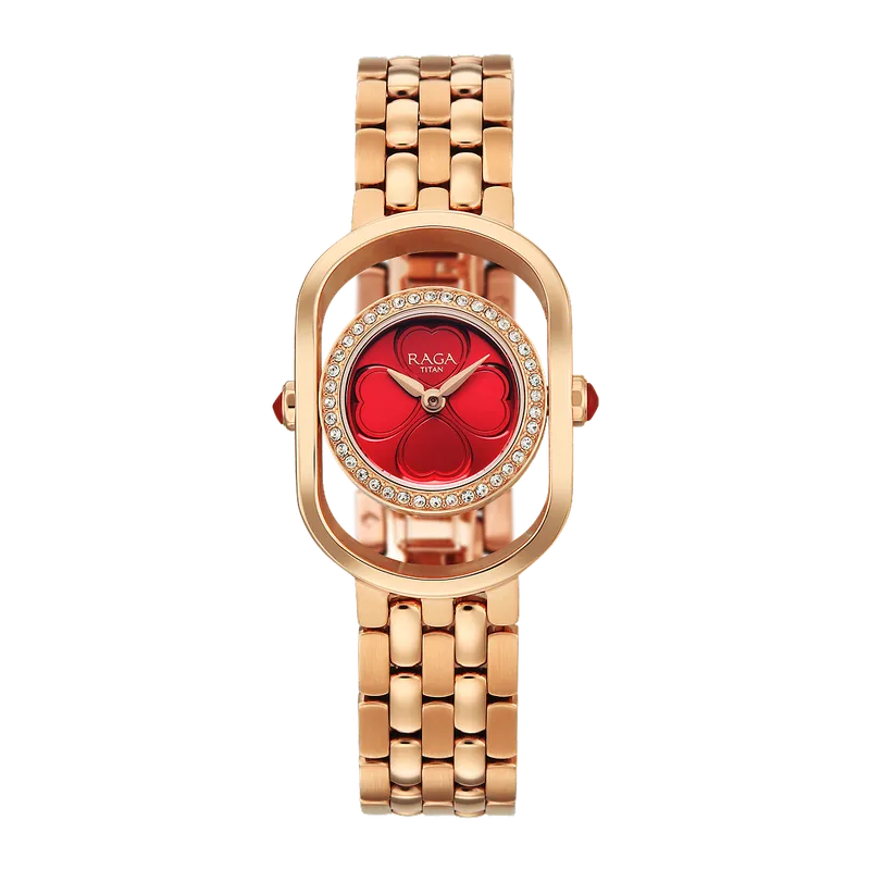 Titan Raga Paris, With Love 2839WM01 Red Mirror Dial Women&