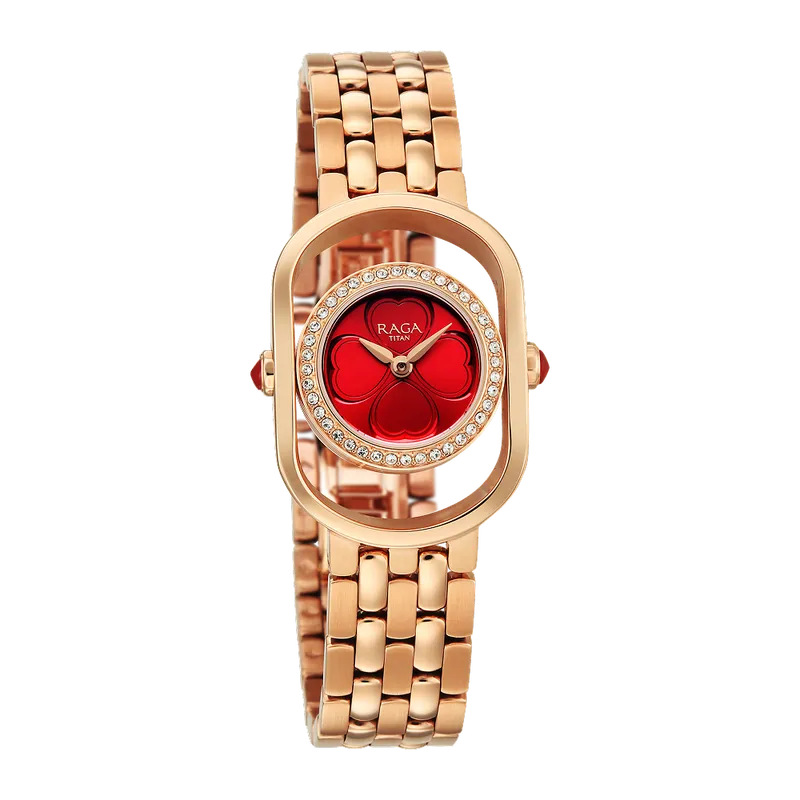 Titan Raga Paris, With Love 2839WM01 Red Mirror Dial Women&