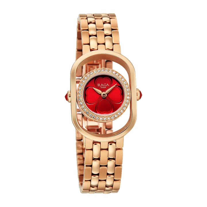 Titan Raga Paris, With Love 2839WM01 Red Mirror Dial Women&