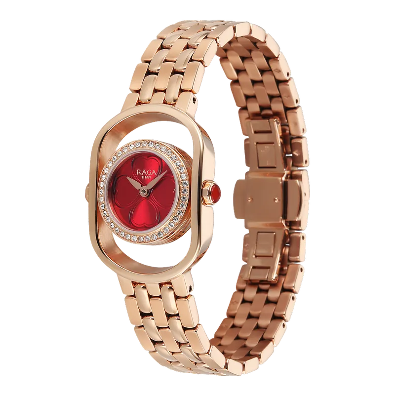 Titan Raga Paris, With Love 2839WM01 Red Mirror Dial Women&