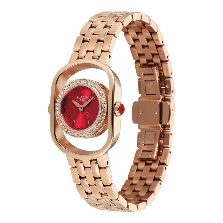 Titan Raga Paris, With Love 2839WM01 Red Mirror Dial Women&