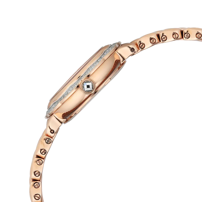 Titan Raga Paris, with Love Quartz Analog Rose Gold Dial Red Stainless Steel Strap Watch For Women 2838wm01