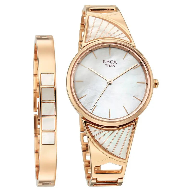 Titan Raga Power Pearls 2810wm01f Mother of Pearl Dial Women&
