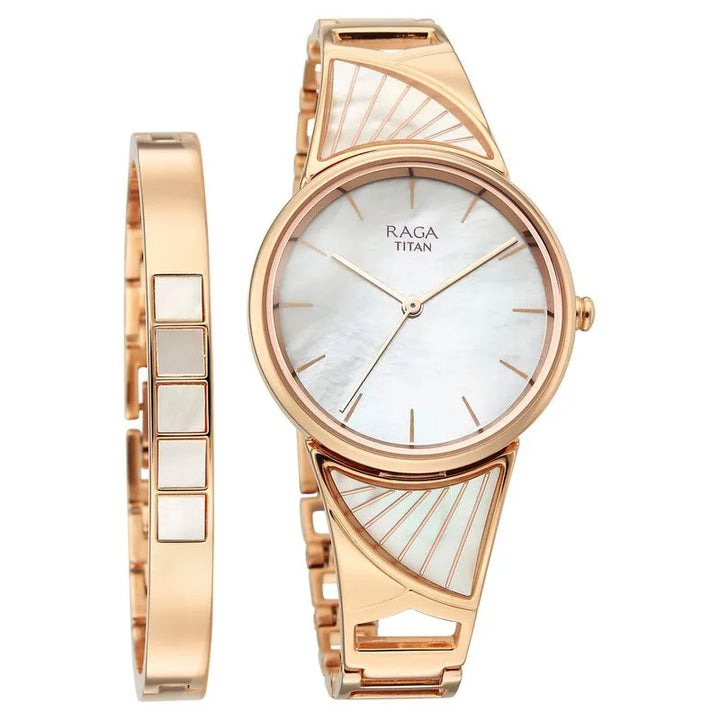 Titan Raga Power Pearls 2810wm01f Mother of Pearl Dial Women&