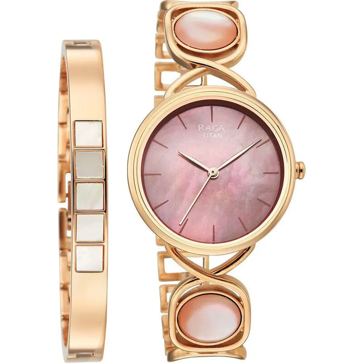 Titan Raga Power Pearls 2810wm02f Mother of Pearl Dial Women&