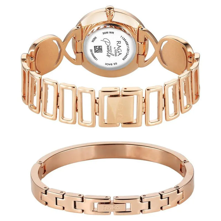 Titan Raga Power Pearls 2810wm02f Mother of Pearl Dial Women&