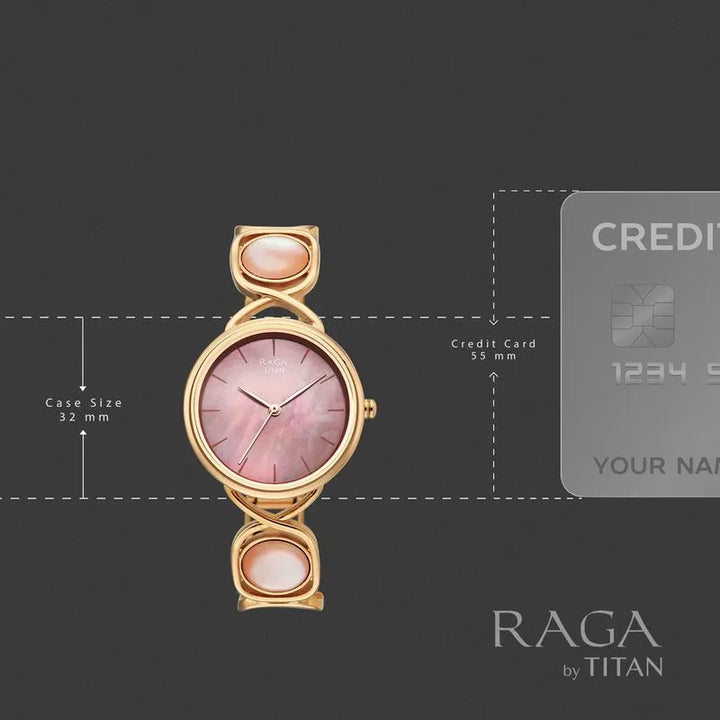 Titan Raga Power Pearls 2810wm02f Mother of Pearl Dial Women&