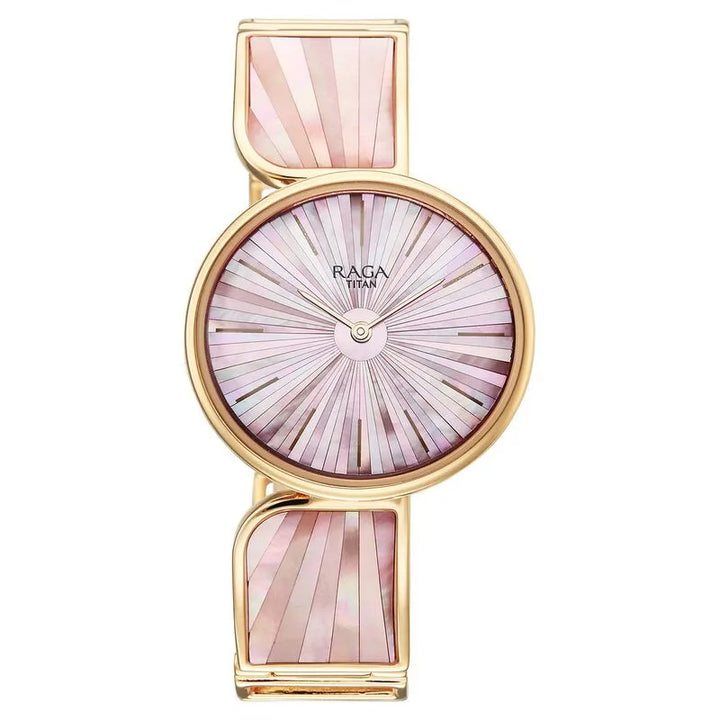 Titan Raga Power Pearls 95226wm02f Mother of Pearl Dial Women&