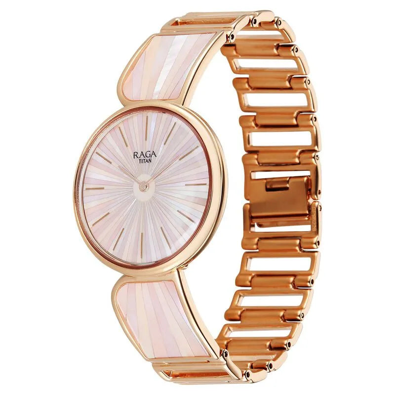 Titan Raga Power Pearls 95226wm02f Mother of Pearl Dial Women&