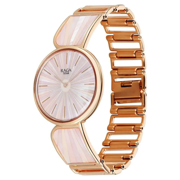 Titan Raga Power Pearls 95226wm02f Mother of Pearl Dial Women&