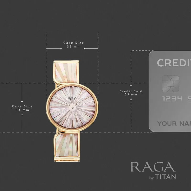 Titan Raga Power Pearls 95226wm02f Mother of Pearl Dial Women&