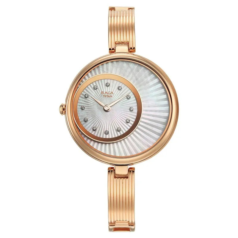 Titan Raga Power Pearls Mother of Pearl Dial Women&