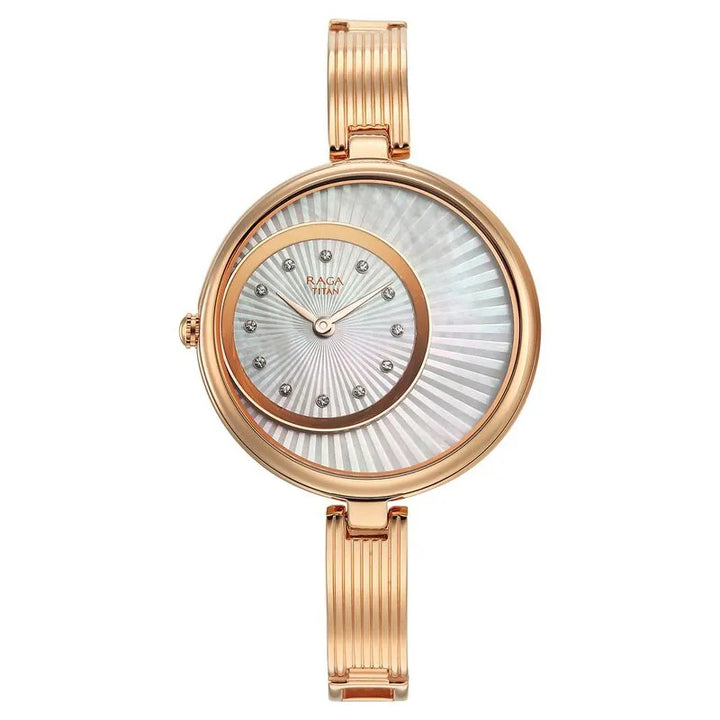 Titan Raga Power Pearls Mother of Pearl Dial Women&