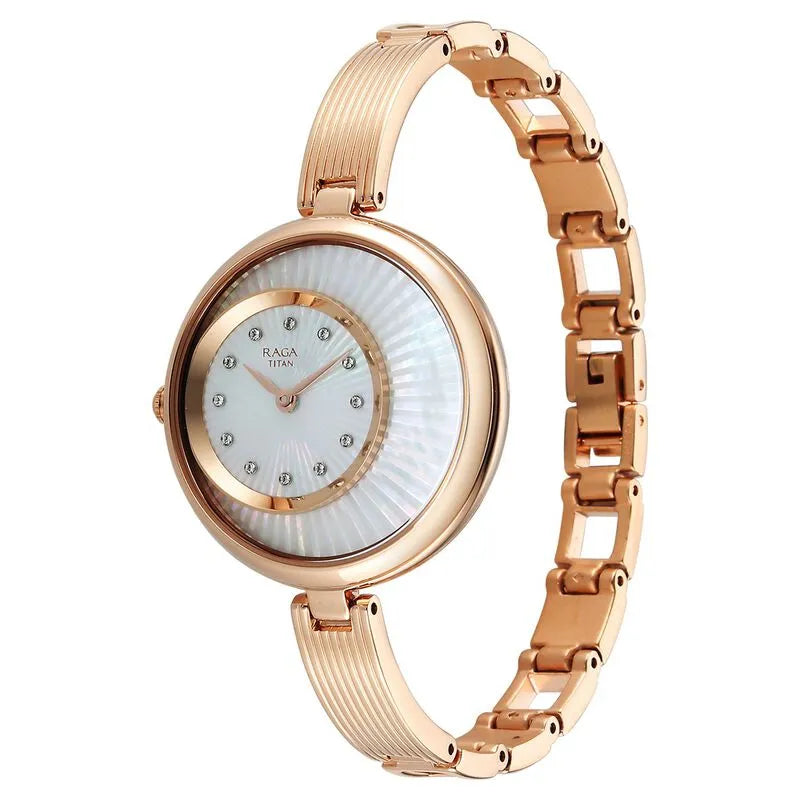 Titan Raga Power Pearls Mother of Pearl Dial Women&
