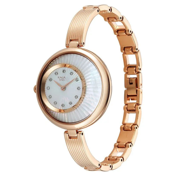 Titan Raga Power Pearls Mother of Pearl Dial Women&