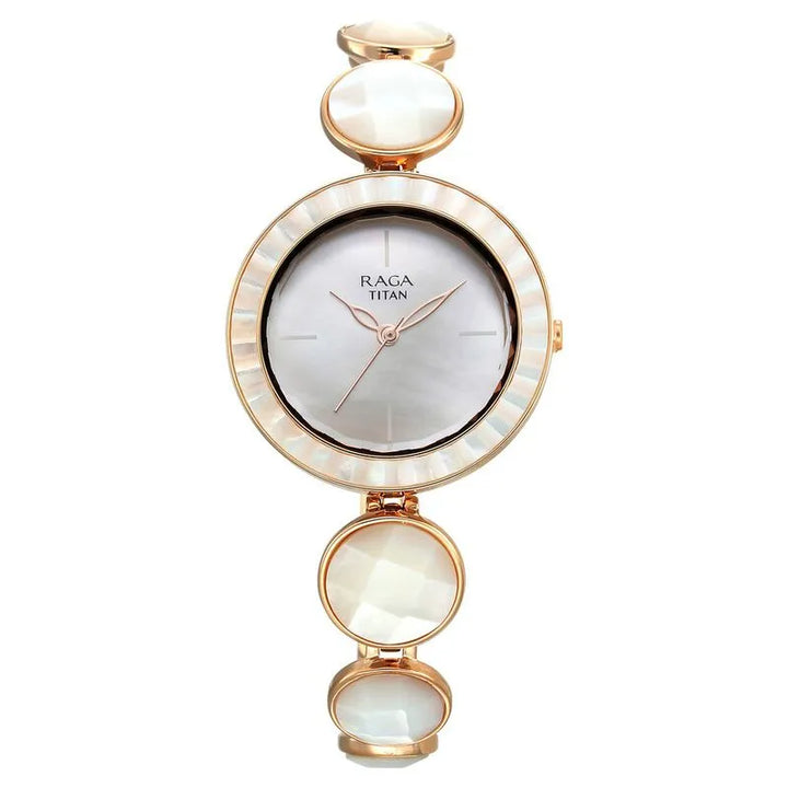 Titan Raga Power Pearls Mother of Pearl Dial Women&