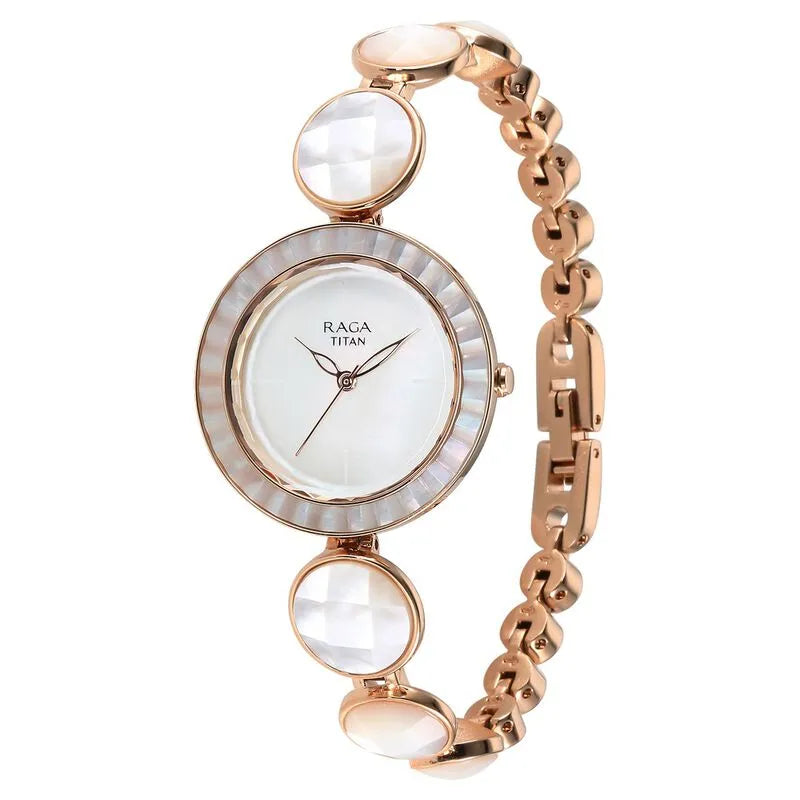 Titan Raga Power Pearls Mother of Pearl Dial Women&