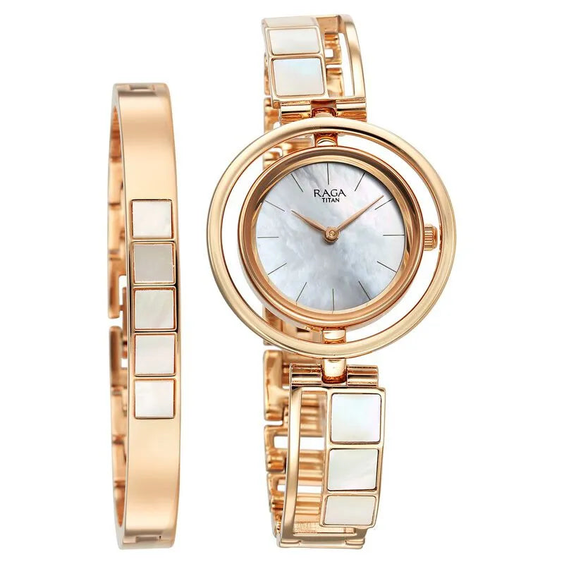 Titan Raga Power Pearls NU95232WM01F Mother of Pearl Dial Women&