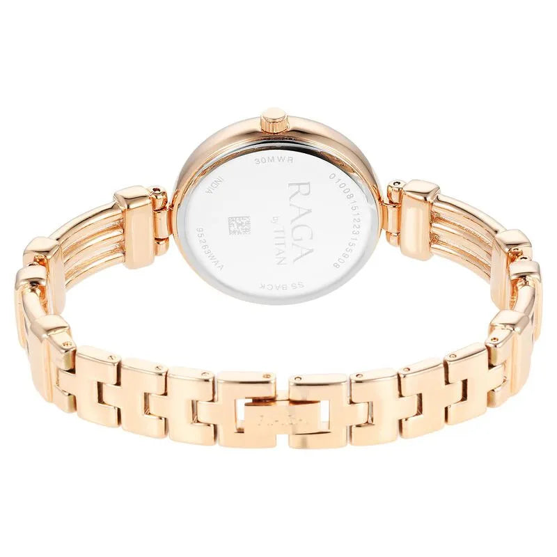 Titan Raga Showstopper 95263WM01 Rose Gold Dial Women&