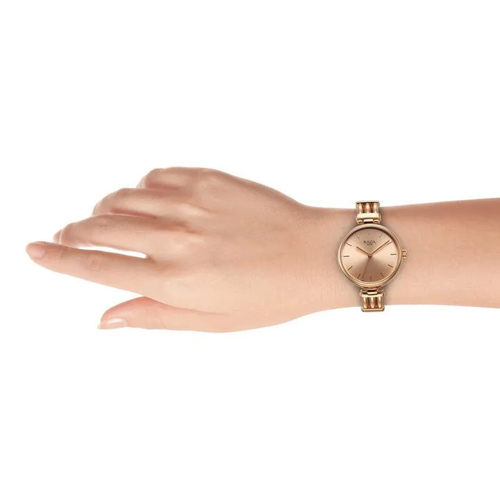 Titan Raga Showstopper 95263WM01 Rose Gold Dial Women&