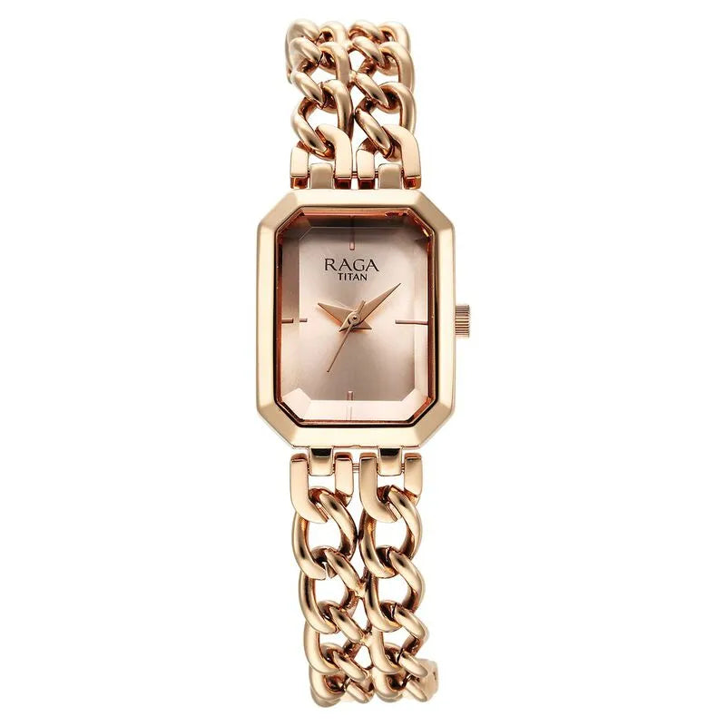 Titan Raga Showstopper NU95283WM01 Rose Gold Dial Women&