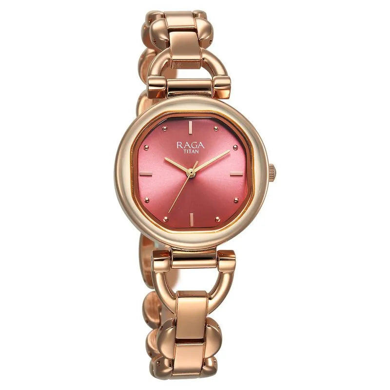 Titan Raga Showstopper NU95301WM01 Quartz Analog Pink Dial Women&