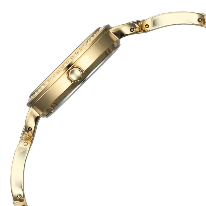 Titan Raga Showstopper Quartz Analog Golden Dial Metal Strap Watch for Women