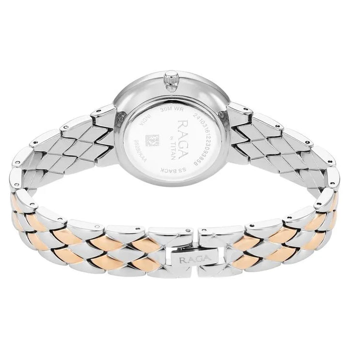 Titan Raga Showstopper Quartz Analog Silver Dial Two Toned Metal Strap Women&
