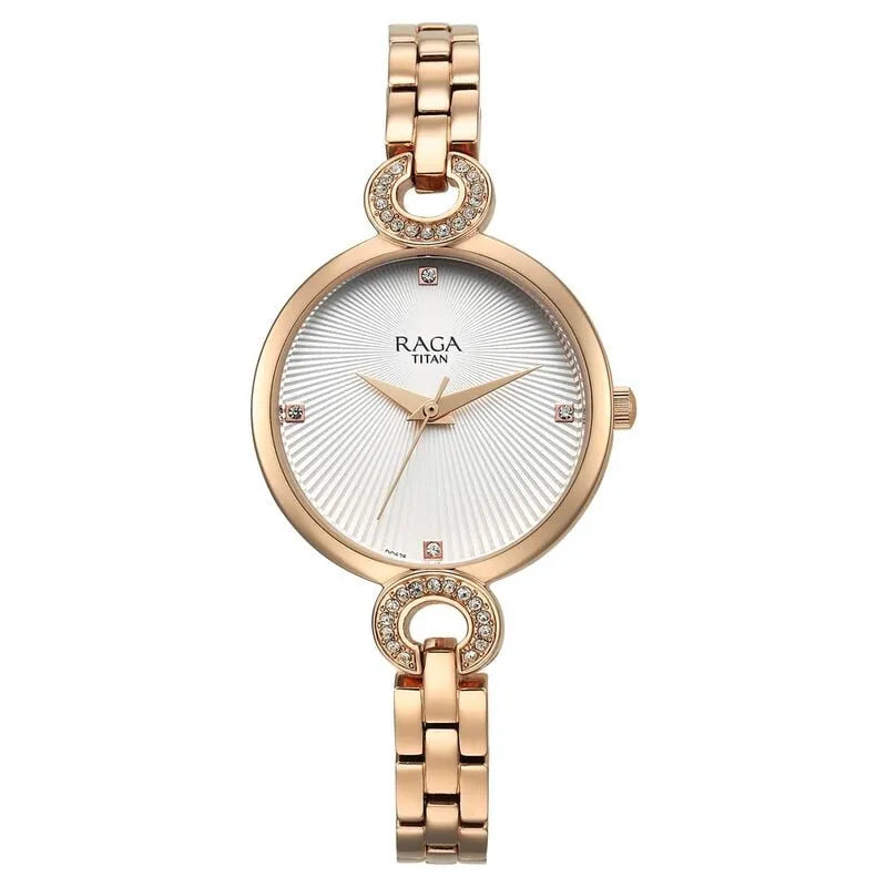 Titan Raga Showstopper Quartz White Dial Women&