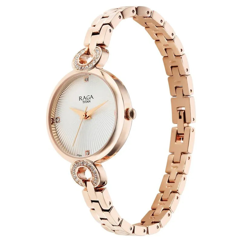 Titan Raga Showstopper Quartz White Dial Women&