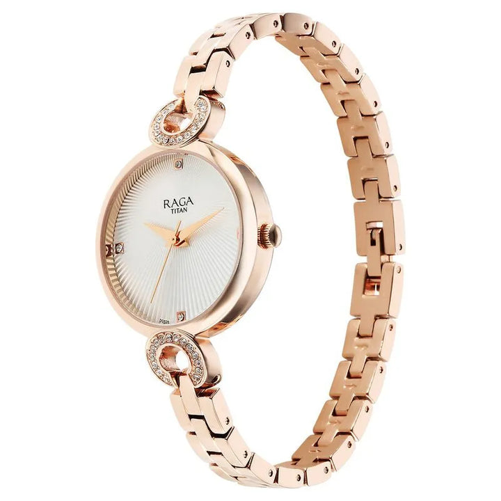 Titan Raga Showstopper Quartz White Dial Women&