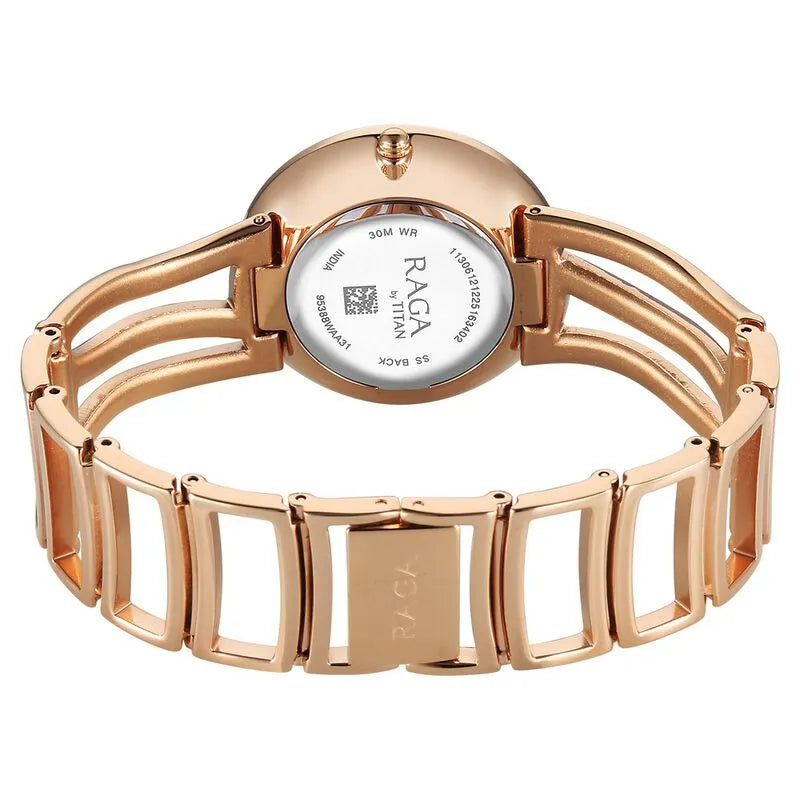 Titan Raga Sierra 95388km01 Brown Dial Women&