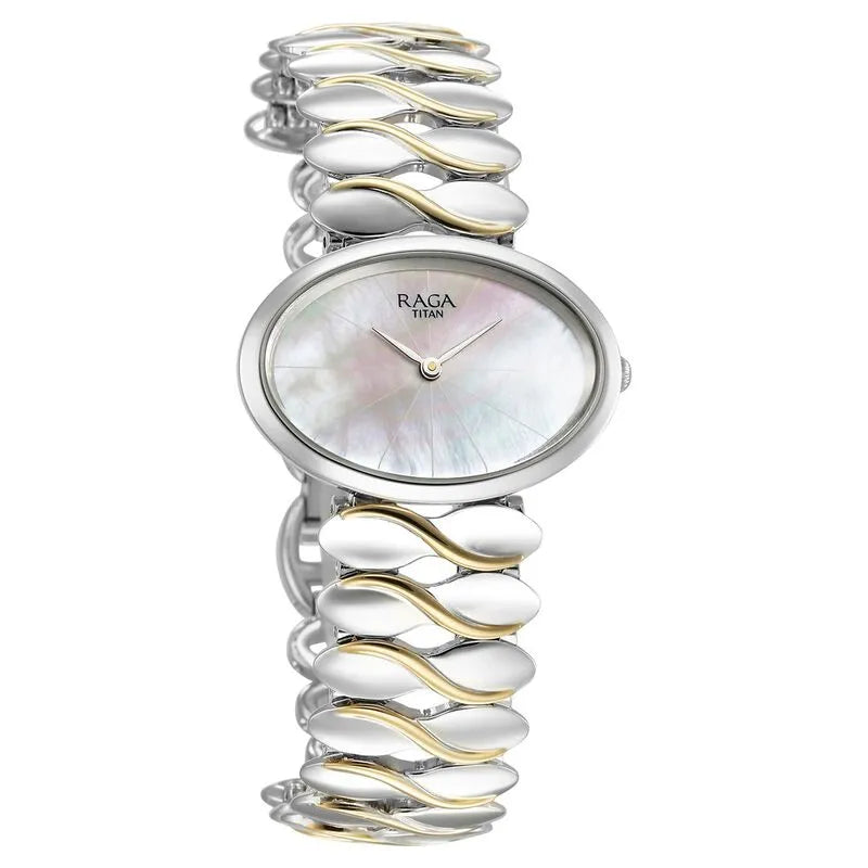 Titan Raga Silver Mother Of Pearl Dial Women&