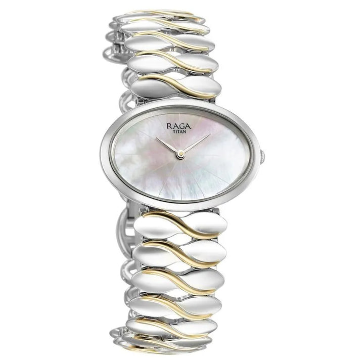 Titan Raga Silver Mother Of Pearl Dial Women&
