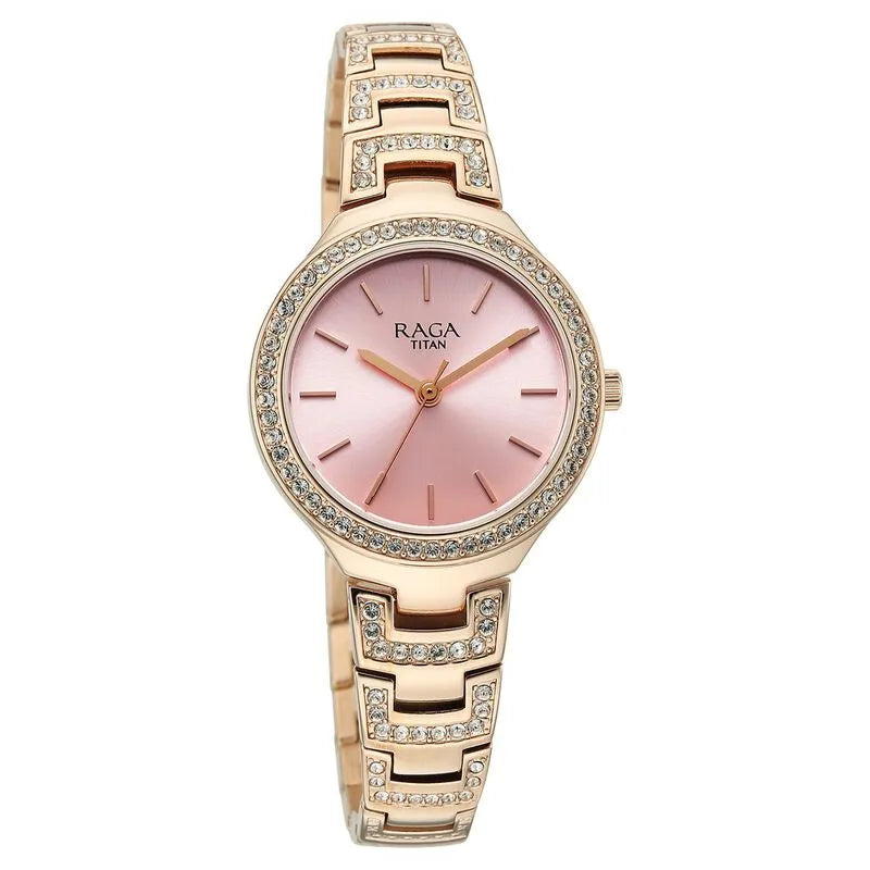 Titan Raga Spotlight 95428WM01 Quartz Analog Pink Dial Women&