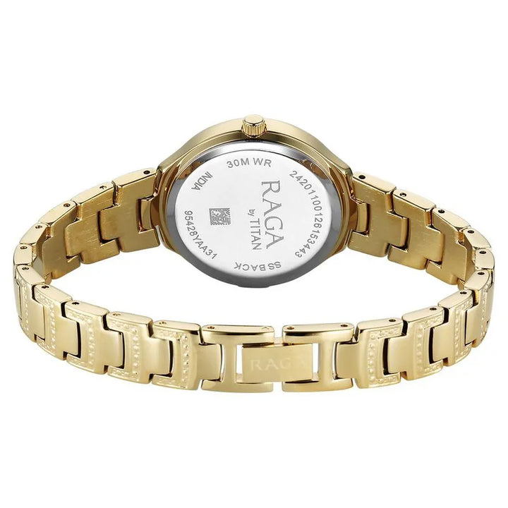 Titan Raga Spotlight 95428ym01 Quartz Analog Green Dial Women&
