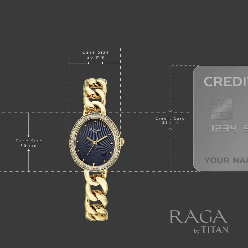 Titan Raga Spotlight 95429ym01 Blue Dial Women&