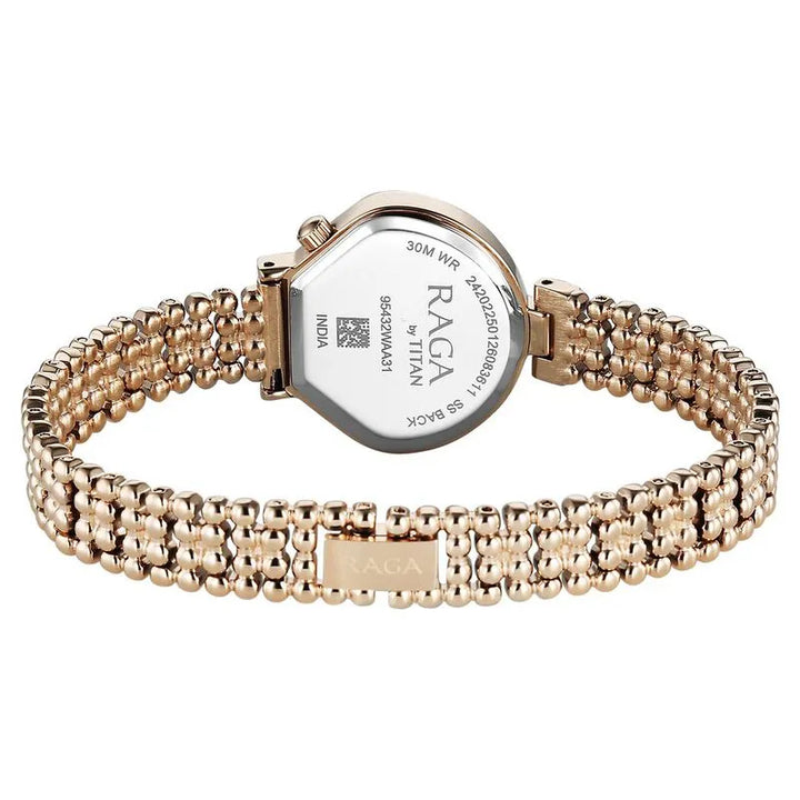 Titan Raga Spotlight 95432wm01 White Dial Quartz Women&