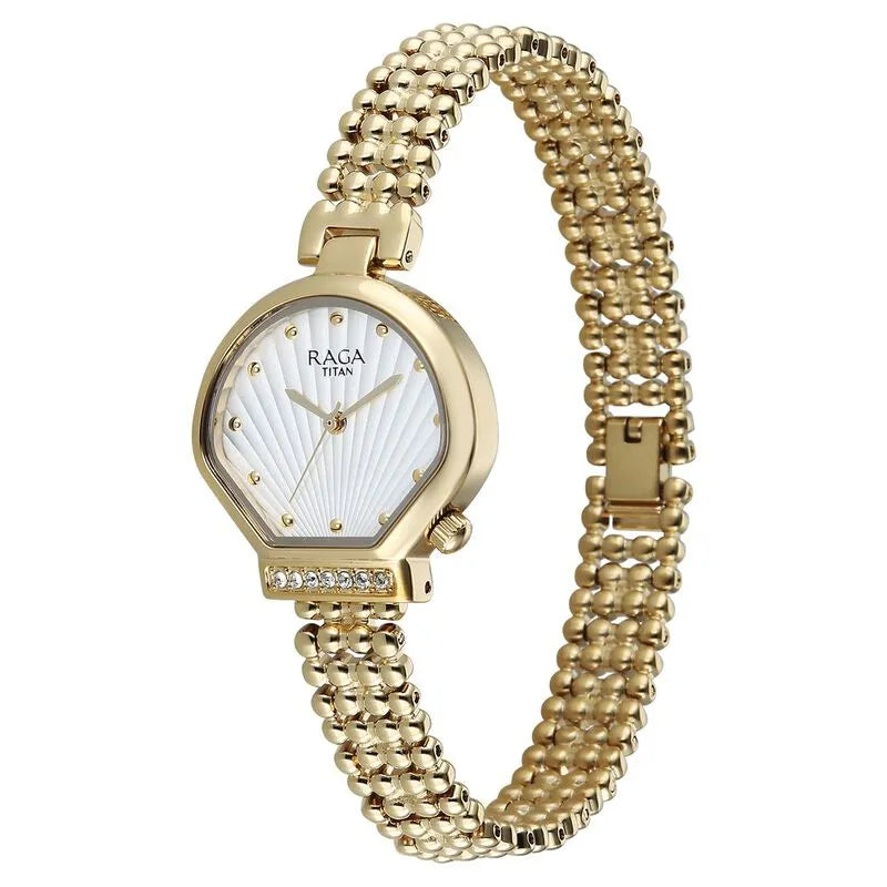 Titan Raga Spotlight 95432ym01 White Dial Women&