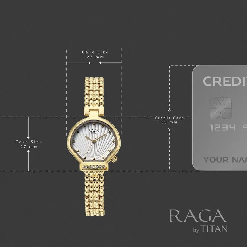 Titan Raga Spotlight 95432ym01 White Dial Women&