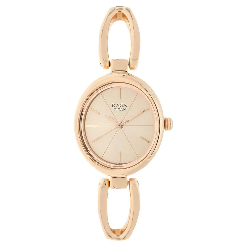 Titan Raga Viva 2579WM01 Rose Gold Dial Women&