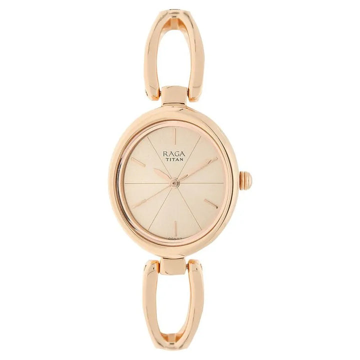 Titan Raga Viva 2579WM01 Rose Gold Dial Women&