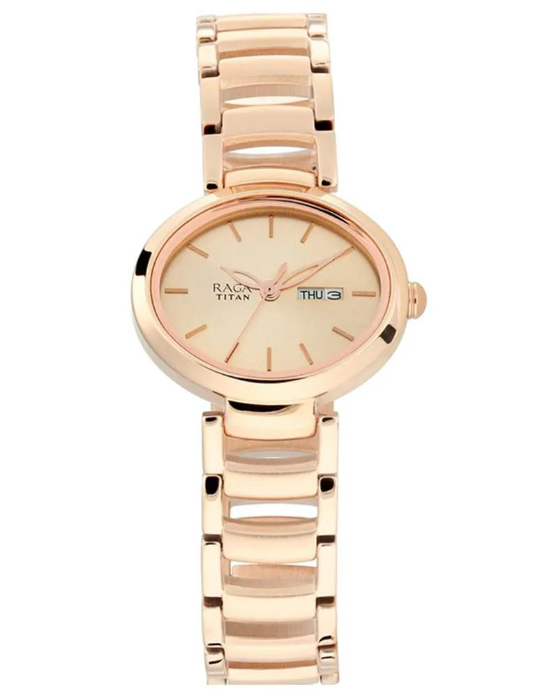 Titan Raga VIVA 2620WM01 Rose Gold Dial Women&