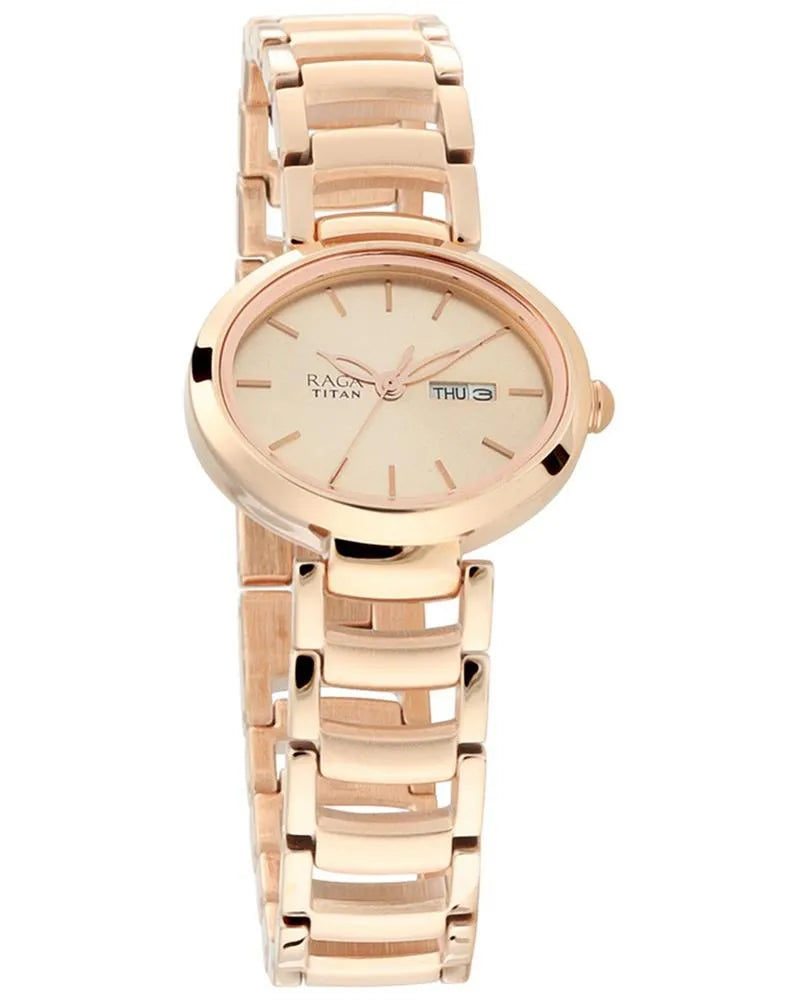 Titan Raga VIVA 2620WM01 Rose Gold Dial Women&