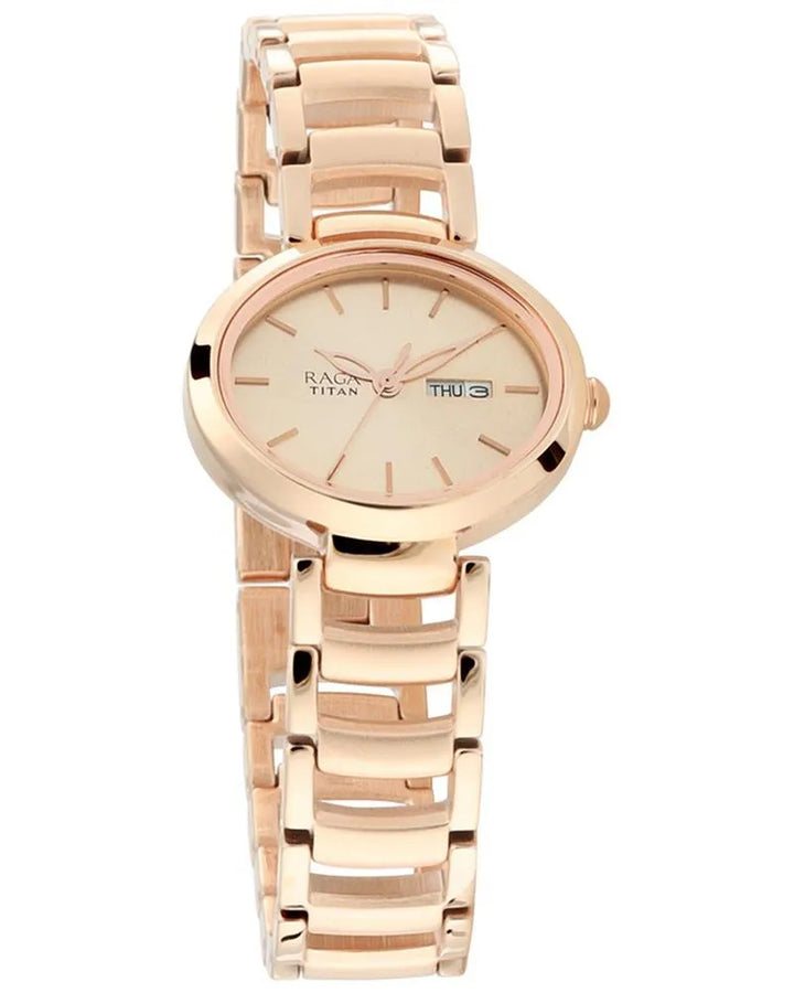 Titan Raga VIVA 2620WM01 Rose Gold Dial Women&
