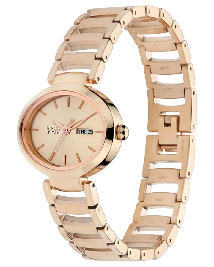 Titan Raga VIVA 2620WM01 Rose Gold Dial Women&