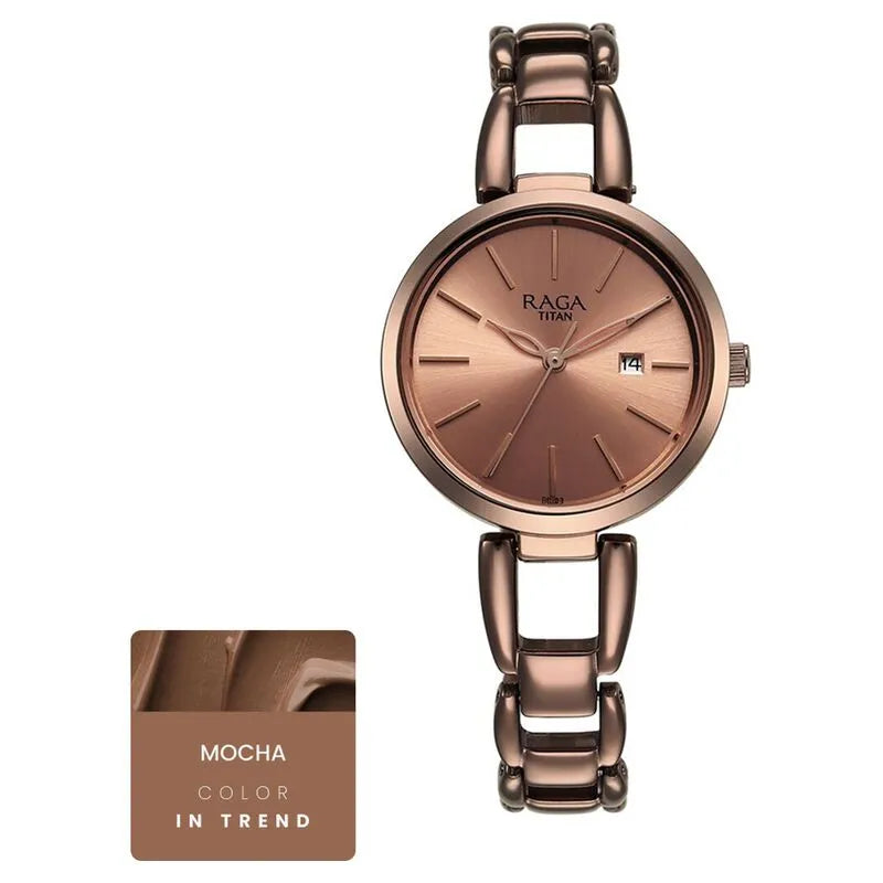 Titan Raga Viva 2642QM01 Rose Gold Dial Women&